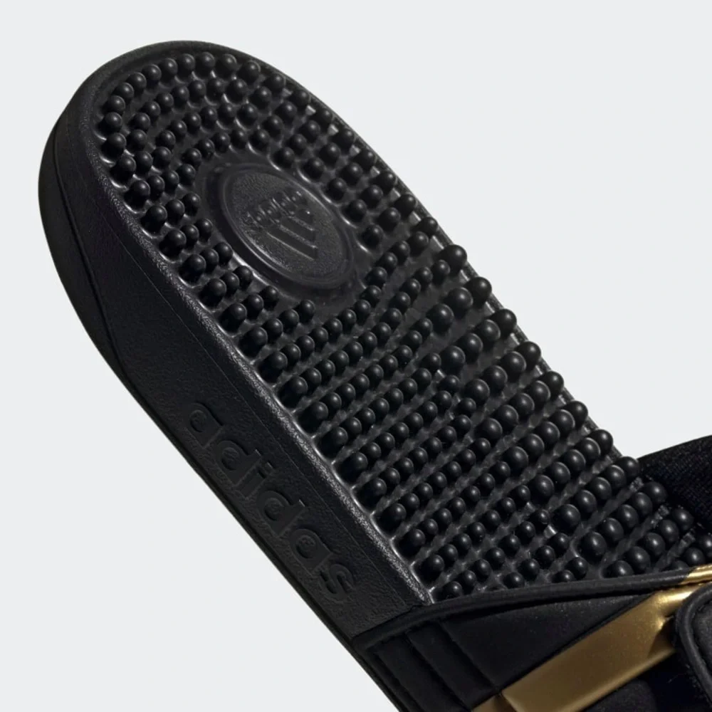 NWOT Adidas Men’s ADISSAGE Comfort Slides in Black & Gold EG6517 Size 6